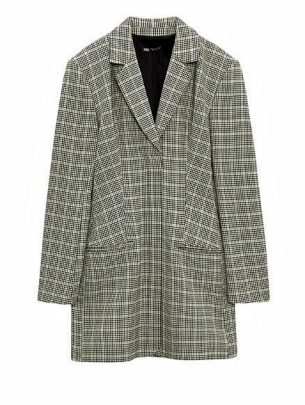 Zara Blazer Dress Green & Black Size Medium NWT